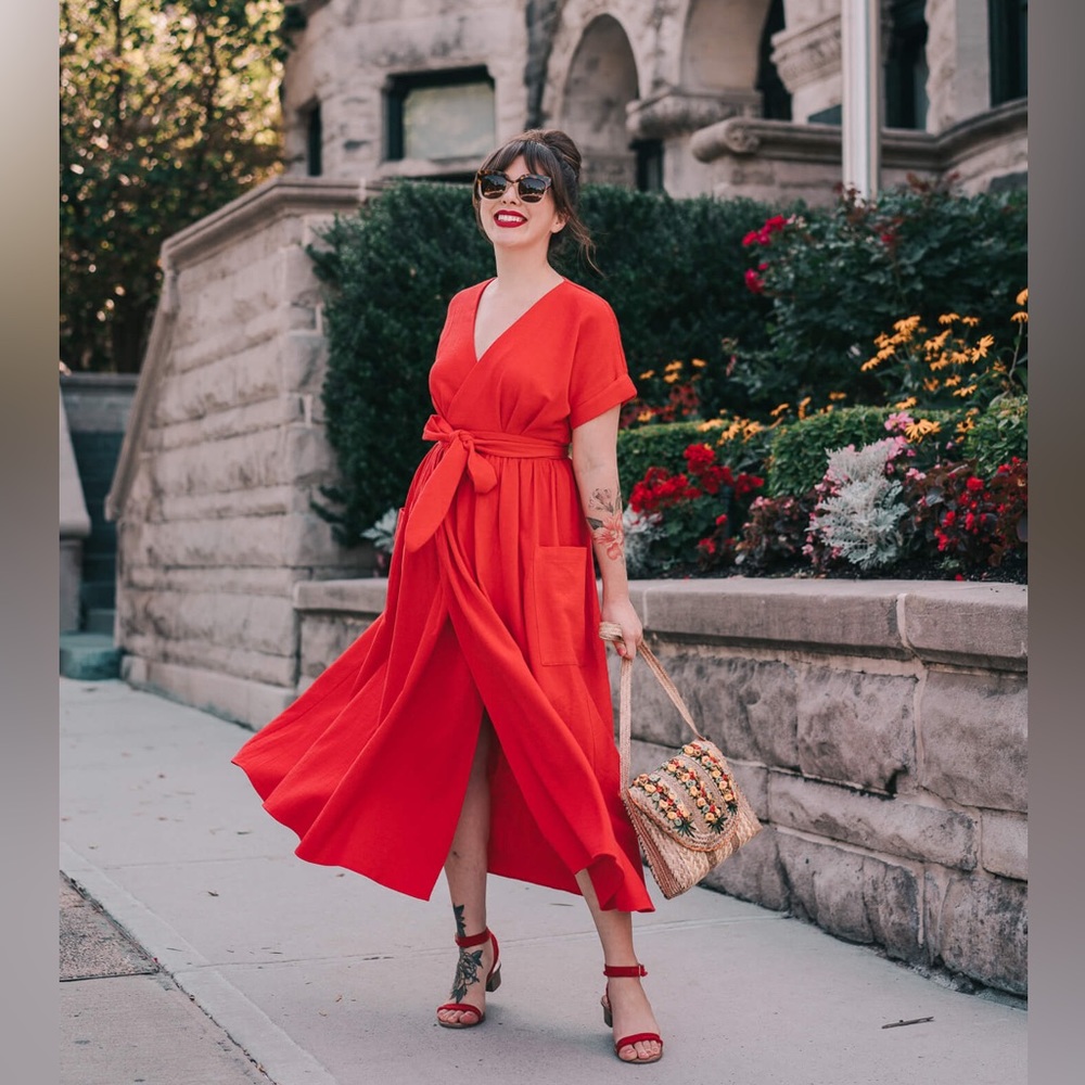 ingrid wrap dress by mara hoffman